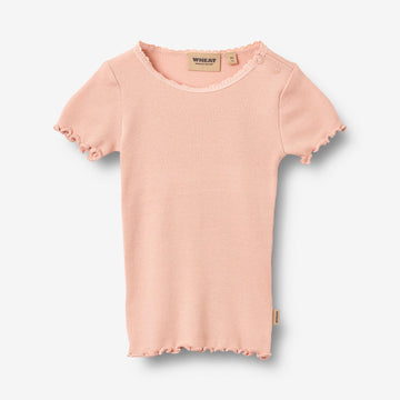 Wheat Main Kortærmet Rib T-Shirt Katie T-Shirt 9658 rose cloud