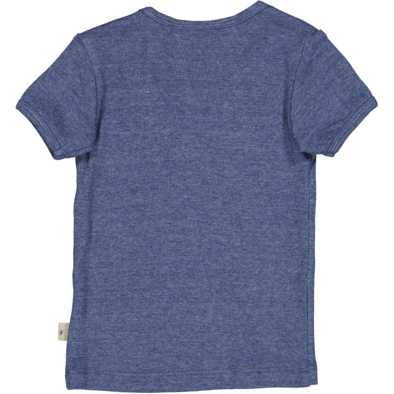 Kortærmet Rib T-shirt - blue melange