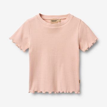 Wheat Main Kortærmet Rib T-shirt Alicia T-Shirt 2400 powder