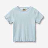 Wheat Main Kortærmet Rib T-shirt Alicia T-Shirt 2703 summer sky