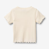 Wheat Main Kortærmet Rib T-shirt Alicia T-Shirt 3182 ivory