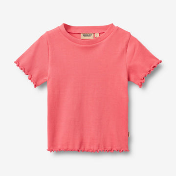 Wheat Main Kortærmet Rib T-shirt Alicia T-Shirt 9668 watermelon