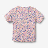 Wheat Main Kortærmet Rib T-shirt Alicia T-Shirt 9649 pink blue flowers