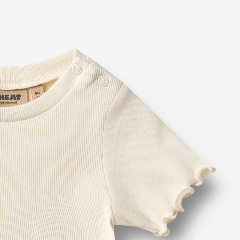 Wheat Main Kortærmet Rib T-shirt Alicia T-Shirt 3182 ivory 