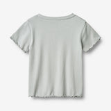 Wheat Main Kortærmet Rib T-shirt Irene Jersey Tops and T-Shirts 1560 soft blue