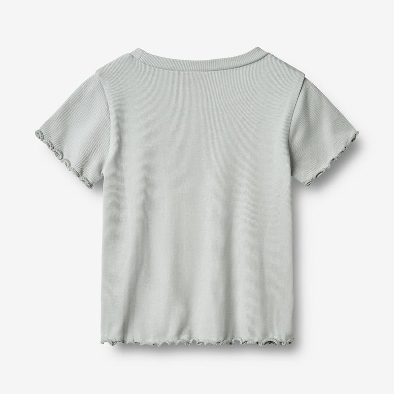 Wheat Main Kortærmet Rib T-shirt Irene Jersey Tops and T-Shirts 1560 soft blue