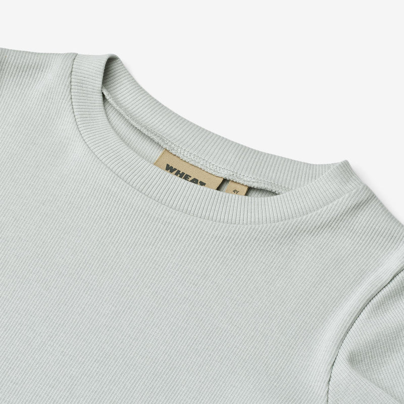Wheat Main Kortærmet Rib T-shirt Irene Jersey Tops and T-Shirts 1560 soft blue