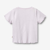 Wheat Main Kortærmet Rib T-shirt Irene T-Shirt 2521 purple light