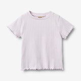 Wheat Main Kortærmet Rib T-shirt Irene T-Shirt 2521 purple light