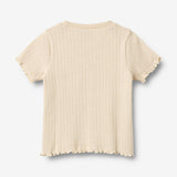 Wheat Main Kortærmet Rib T-shirt Irene T-Shirt 9629 almond peach
