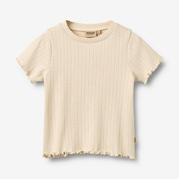 Wheat Main Kortærmet Rib T-shirt Irene T-Shirt 9629 almond peach