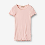 Wheat Main   Kortærmet Rib T-shirt Katie Jersey Tops and T-Shirts 2281 rose ballet