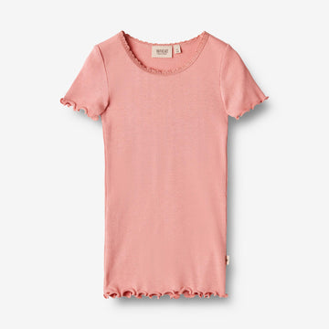 Wheat Main   Kortærmet Rib T-shirt Katie Jersey Tops and T-Shirts 2509 rosette