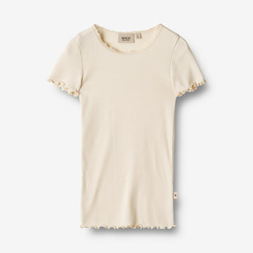 Wheat Main   Kortærmet Rib T-shirt Katie Jersey Tops and T-Shirts 3171 cream