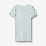 Wheat Main   Kortærmet Rib T-shirt Katie Jersey Tops and T-Shirts 4030 light blue