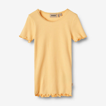 Wheat Main   Kortærmet Rib T-shirt Katie Jersey Tops and T-Shirts 5001 pale apricot