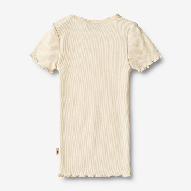 Wheat Main   Kortærmet Rib T-shirt Katie Jersey Tops and T-Shirts 3171 cream
