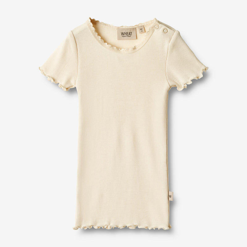 Wheat Main   Kortærmet Rib T-shirt Katie Jersey Tops and T-Shirts 3171 cream