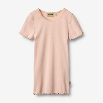 Wheat Main Kortærmet Rib T-shirt Katie T-Shirt 2400 powder