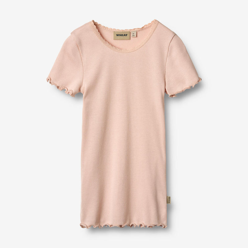 Wheat Main Kortærmet Rib T-shirt Katie T-Shirt 2400 powder