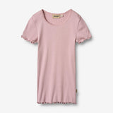 Wheat Main Kortærmet Rib T-shirt Katie T-Shirt 9428 lavender mist