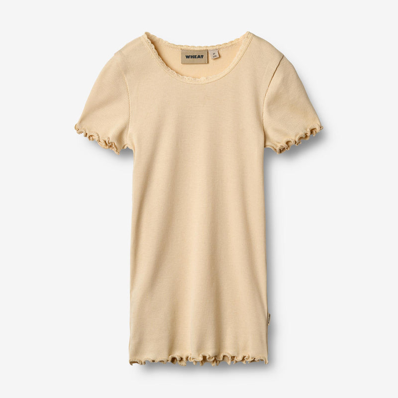 Wheat Main Kortærmet Rib T-shirt Katie T-Shirt 9430 macadamia