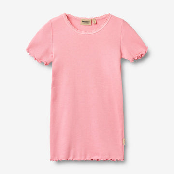 Wheat Main Kortærmet Rib T-shirt Katie T-Shirt 9638 bubblegum