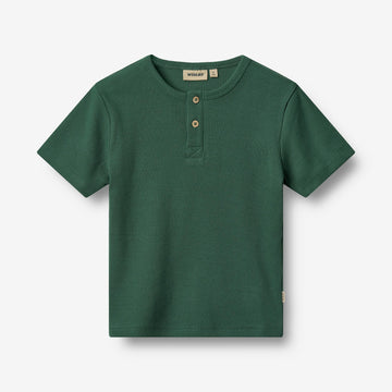 Wheat Main Kortærmet Rib T-shirt Lumi Jersey Tops and T-Shirts 4140 green