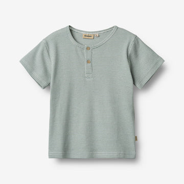 Wheat Main Kortærmet Rib T-shirt Lumi Jersey Tops and T-Shirts 9442 stormy sea stripe