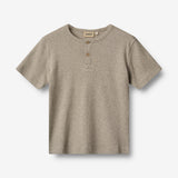 Wheat Main Kortærmet Rib T-shirt Lumi T-Shirt 0072 gravel melange