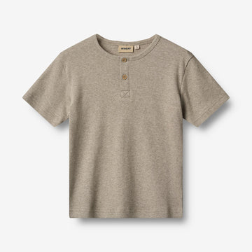 Wheat Main Kortærmet Rib T-shirt Lumi T-Shirt 0072 gravel melange
