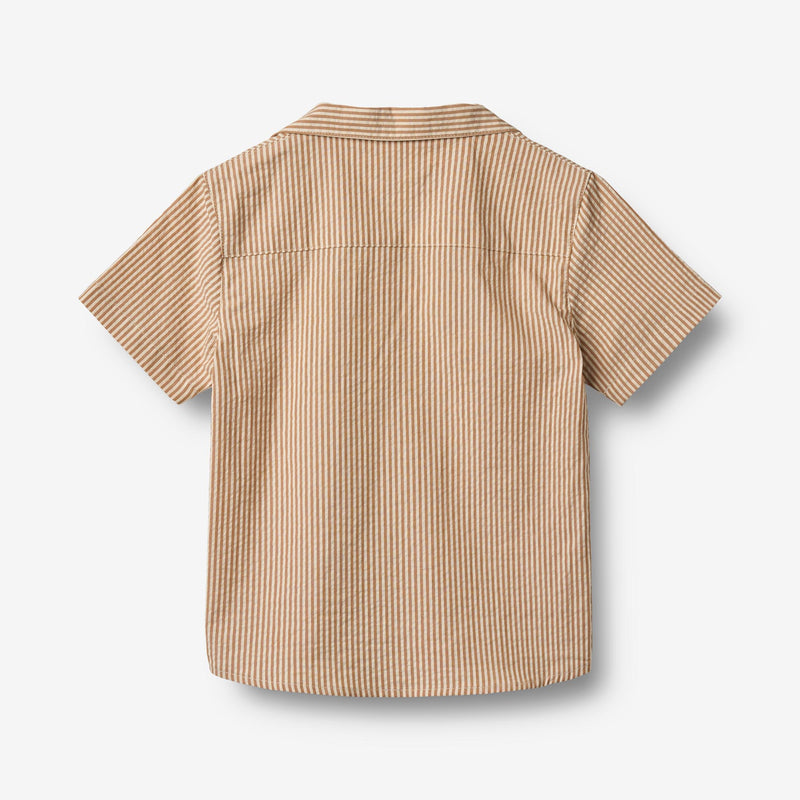 Wheat Main Kortærmet Skjorte Anker Shirt 5078 caramel stripe