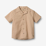 Wheat Main Kortærmet Skjorte Anker Shirt 5078 caramel stripe