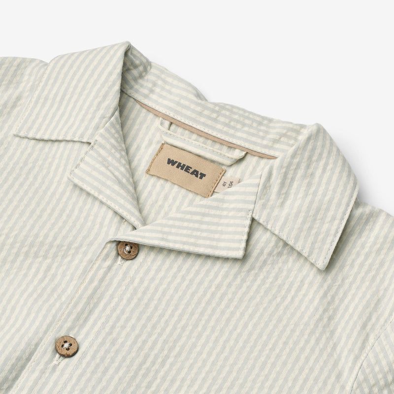 Wheat Main Kortærmet Skjorte Anker Shirt 9444 summer blue stripe