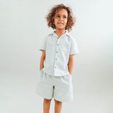 Wheat Main Kortærmet Skjorte Anker Shirt 9664 summer sky stripe