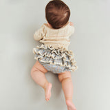Wheat Main Kortærmet Strik Top Malvina Top 9731 sandshell white flowers