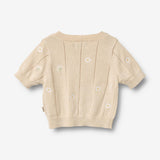 Wheat Main Kortærmet Strik Top Malvina Top 9731 sandshell white flowers