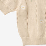 Wheat Main Kortærmet Strik Top Malvina Top 9731 sandshell white flowers