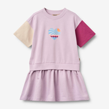 Wheat Main Kortærmet Sweatkjole Mey Dress 9820 lavender glow