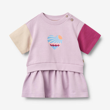 Wheat Main Kortærmet Sweatkjole Mey Dress 9820 lavender glow