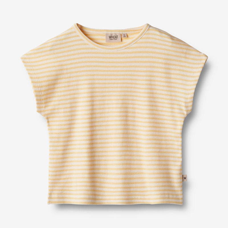 Wheat Main   Kortærmet T-Shirt Bette Jersey Tops and T-Shirts 5002 pale apricot stripe