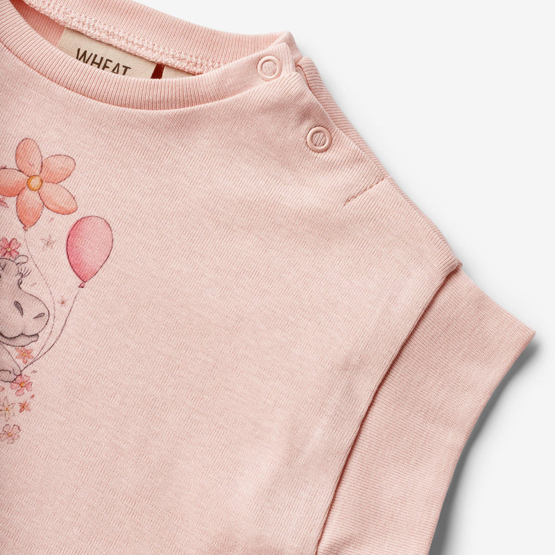 Wheat Main   Kortærmet T-Shirt Lulu Jersey Tops and T-Shirts 2281 rose ballet