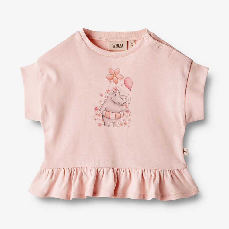 Wheat Main   Kortærmet T-Shirt Lulu Jersey Tops and T-Shirts 2281 rose ballet