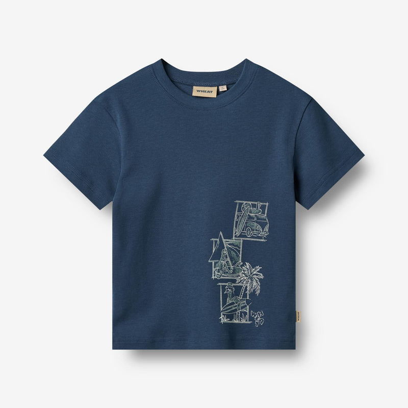 Wheat Main Kortærmet T-shirt Ben Jersey Tops and T-Shirts 1042 blue waves