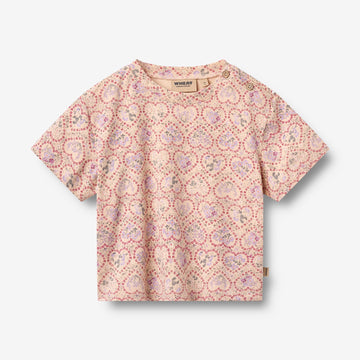 Wheat Main Kortærmet T-shirt Ella T-Shirt 9876 magenta heart flowers