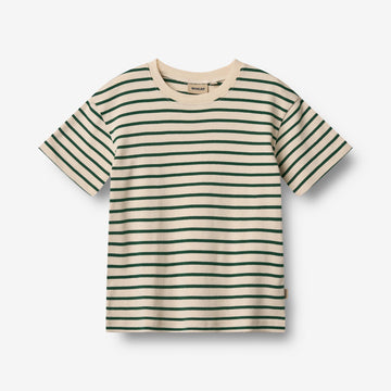 Wheat Main Kortærmet T-shirt Fabian T-Shirt 4142 green stripe