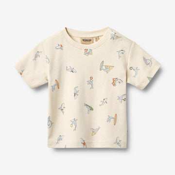Wheat Main Kortærmet T-shirt Fabian T-Shirt 9669 whale friends