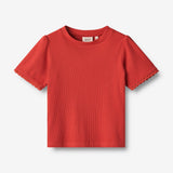 Wheat Main   Kortærmet T-shirt Iris Jersey Tops and T-Shirts 2072 red