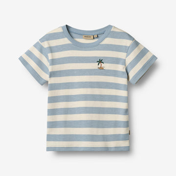 Wheat Main Kortærmet T-shirt Liam T-Shirt 9420 calm blue stripe