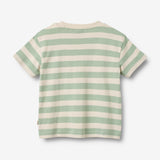Wheat Main Kortærmet T-shirt Liam T-Shirt 9647 mint stripe